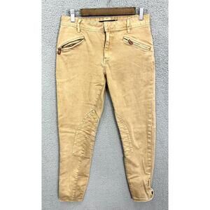 Ralph Lauren Sport Womens Riding Pants Breeches Patch Equestrian Tan Size 28 vtg